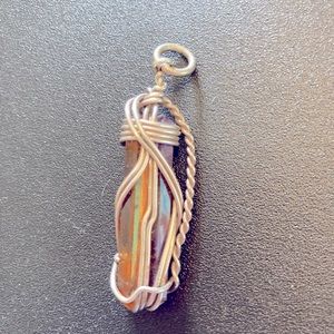 amethyst and tigers eye necklace charm